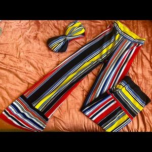 TWO-PIECE STRIPED SET.